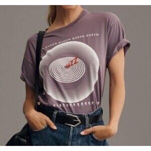 LETLUV Anthropologie Queen Jazz Graphic Tee Shirt Purple Band Women's Small NWT